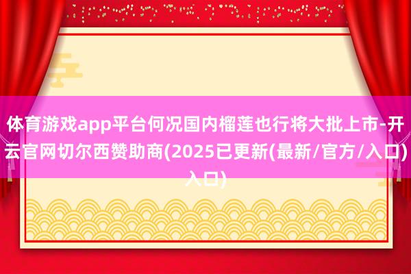 体育游戏app平台何况国内榴莲也行将大批上市-开云官网切尔西赞助商(2025已更新(最新/官方/入口)
