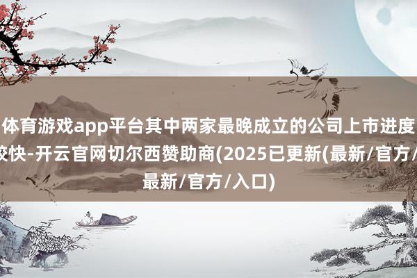 体育游戏app平台其中两家最晚成立的公司上市进度走得较快-开云官网切尔西赞助商(2025已更新(最新/官方/入口)