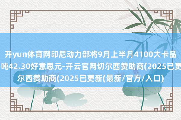 开yun体育网印尼动力部将9月上半月4100大卡品级煤炭基准价定为每吨42.30好意思元-开云官网切尔西赞助商(2025已更新(最新/官方/入口)